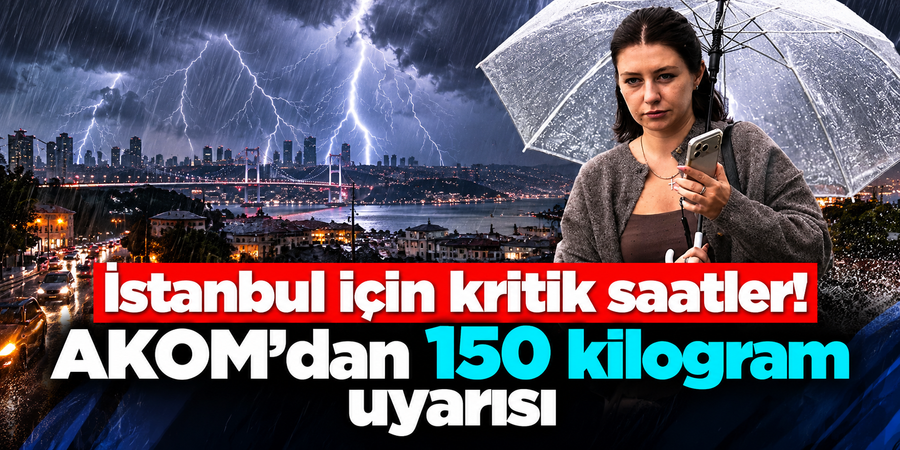 İstanbul için kuvvetli sağanak alarmı: Rüzgar 70 kilometreye çıkacak