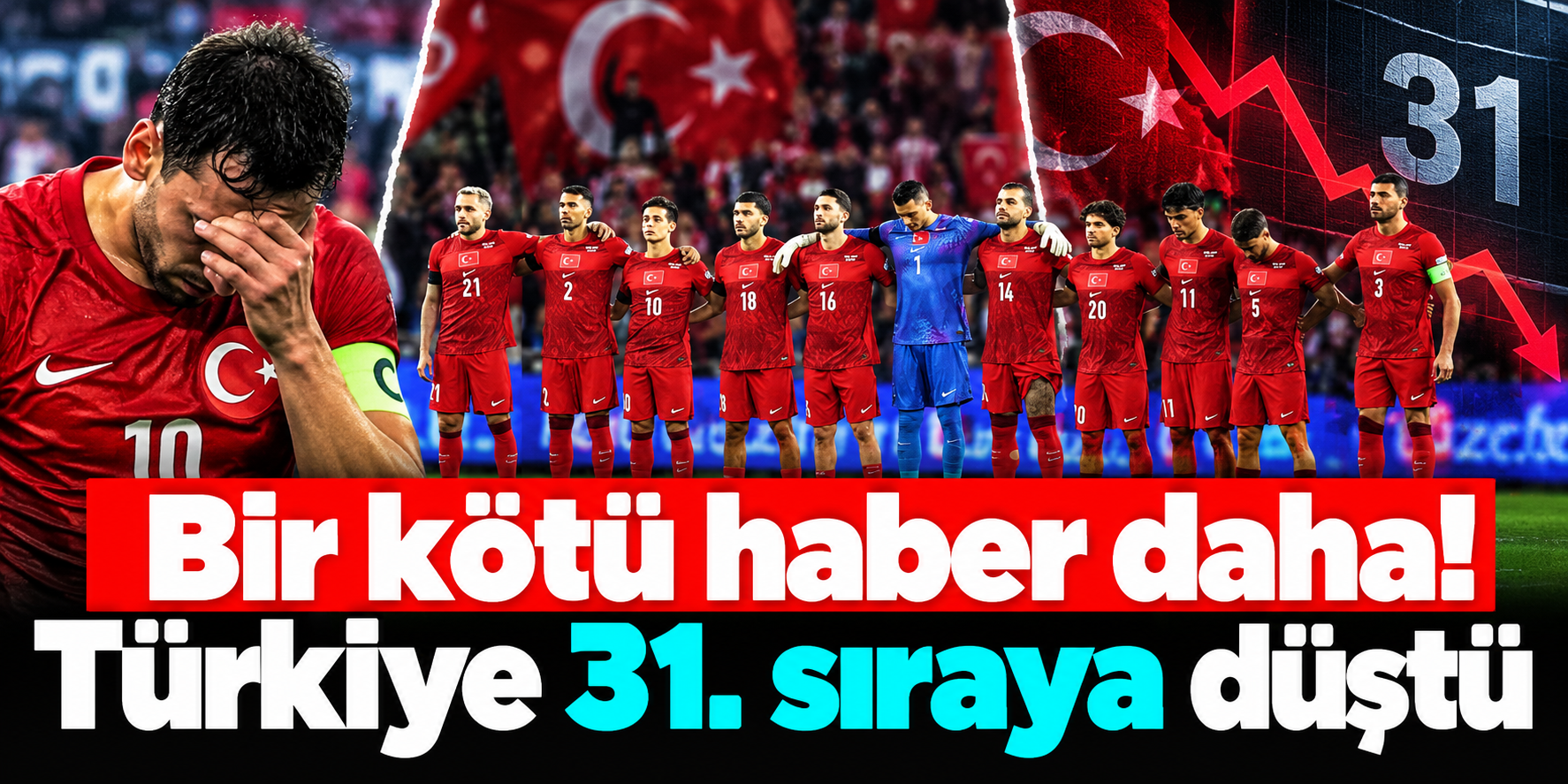 A Milli Takım’a iki maçta çifte darbe: FIFA sıralamasında 4 basamak birden düştük