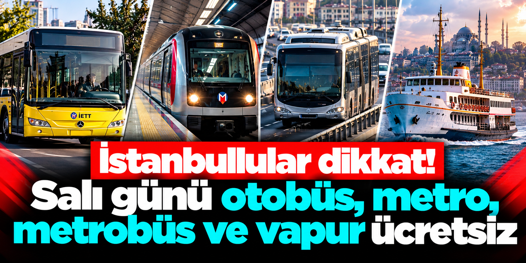 İstanbul’da salı günü ulaşım ücretsiz: İşte kapsama giren toplu taşıma araçları