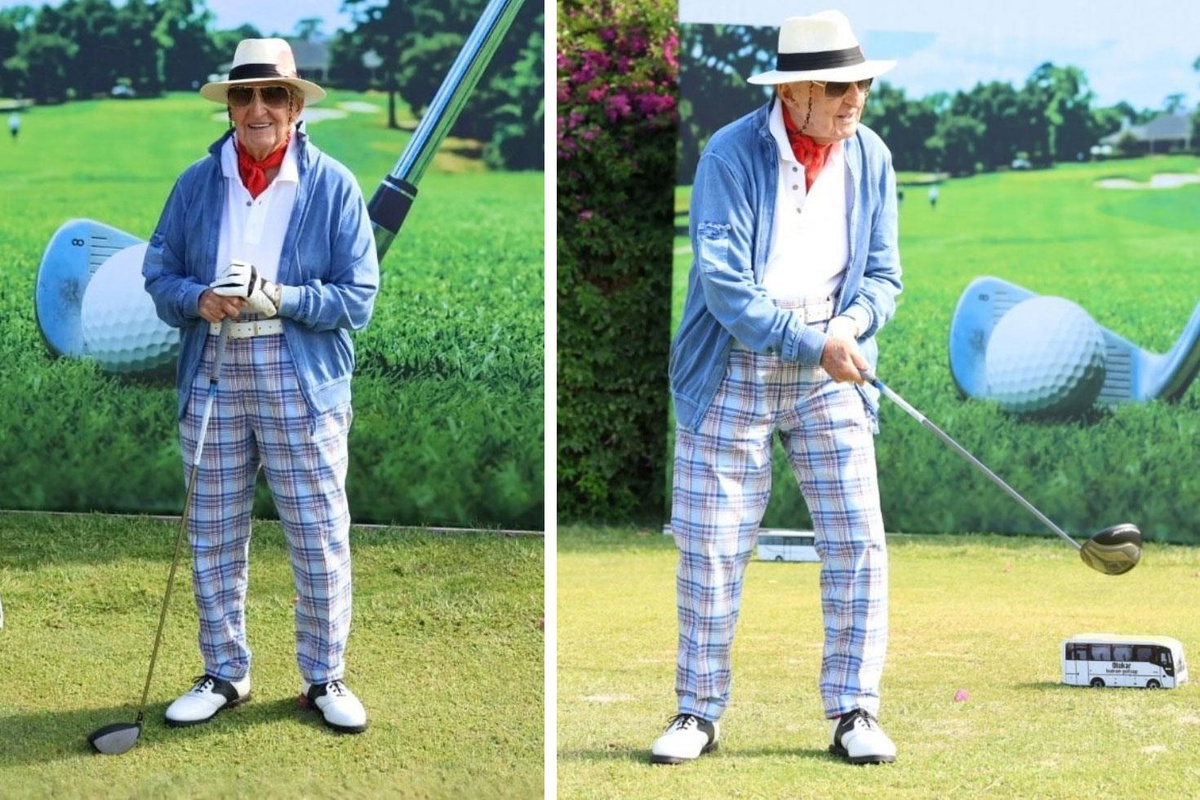 96 yaşındaki Rahmi Koç golf sahasında ortaya çıktı: Tarzı ve formuyla dikkat çekti