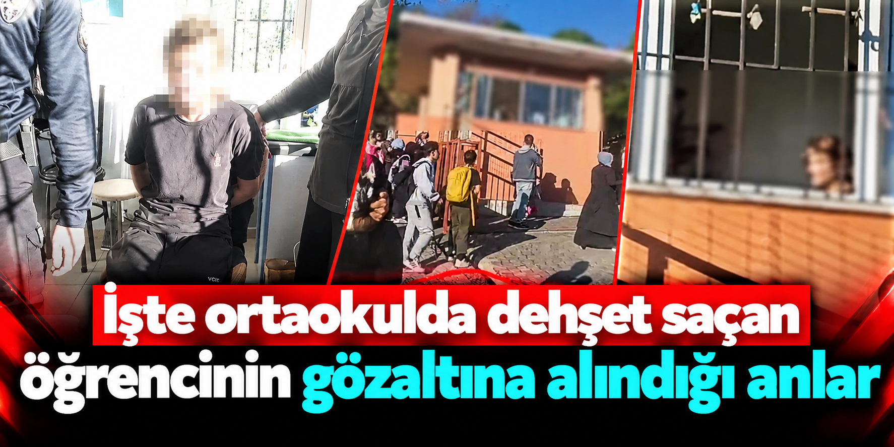 Başakşehir’de 7 öğrencinin yaralandığı saldırıda yeni görüntüler: Gözaltı anı kamerada