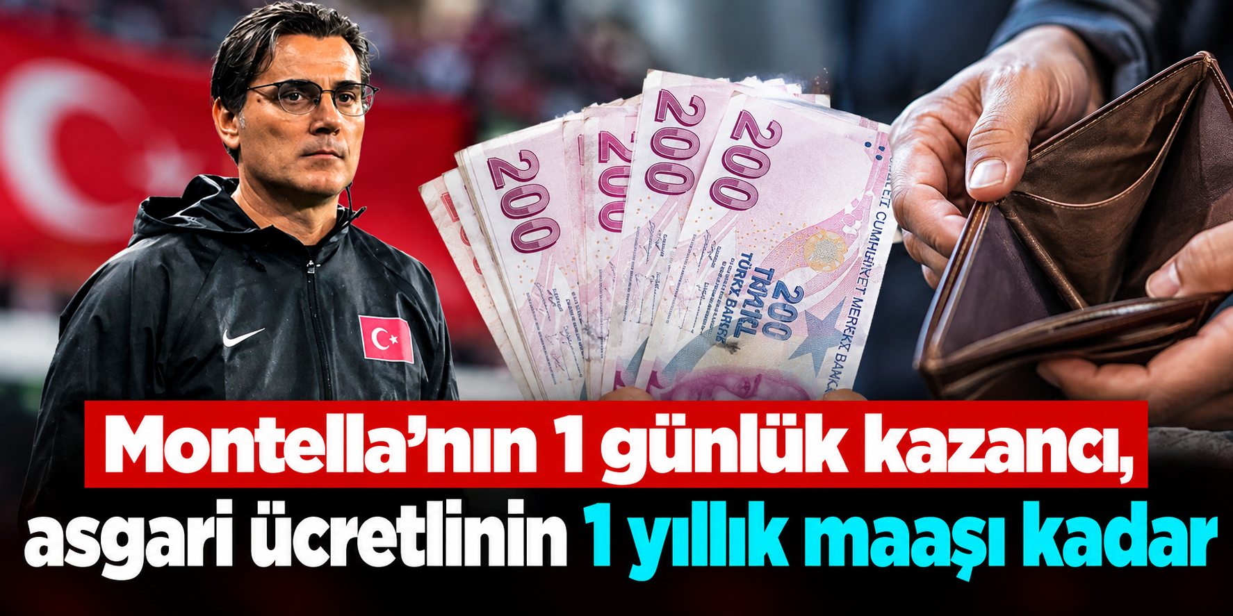 A Milli Takım'da 38 yıl sonra bir ilk: Montella'nın günlük kazancı şaşırttı