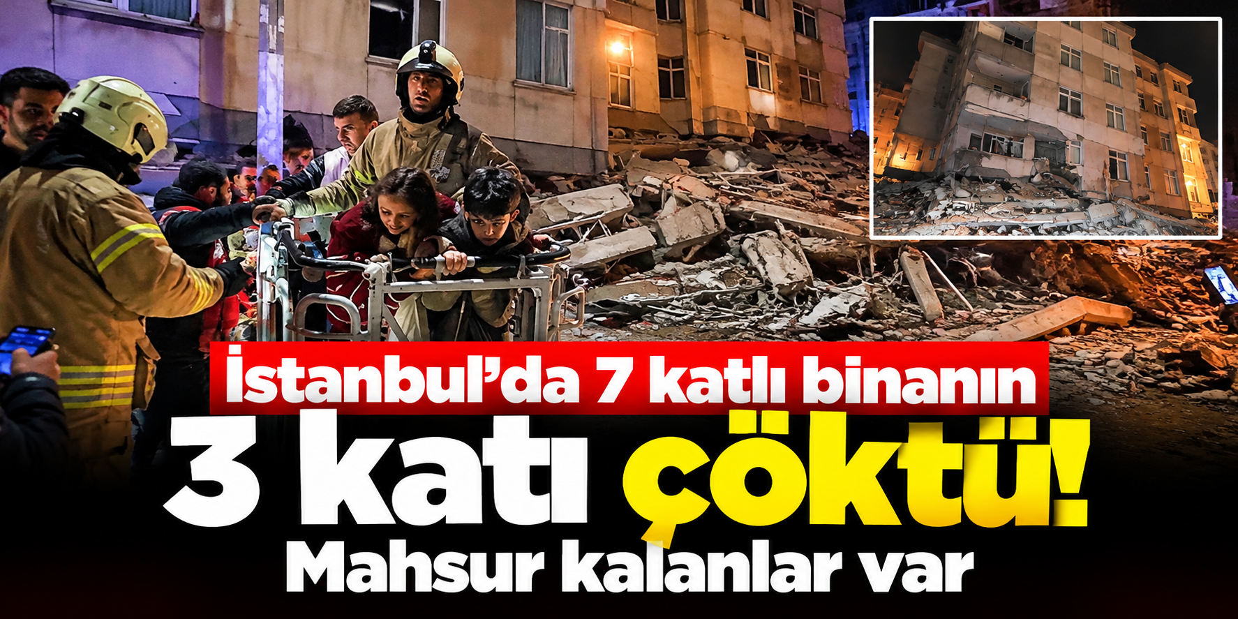 Maltepe'de sabaha karşı bina çöktü: 6 kişi kurtarıldı, kaçak kat açıklaması geldi