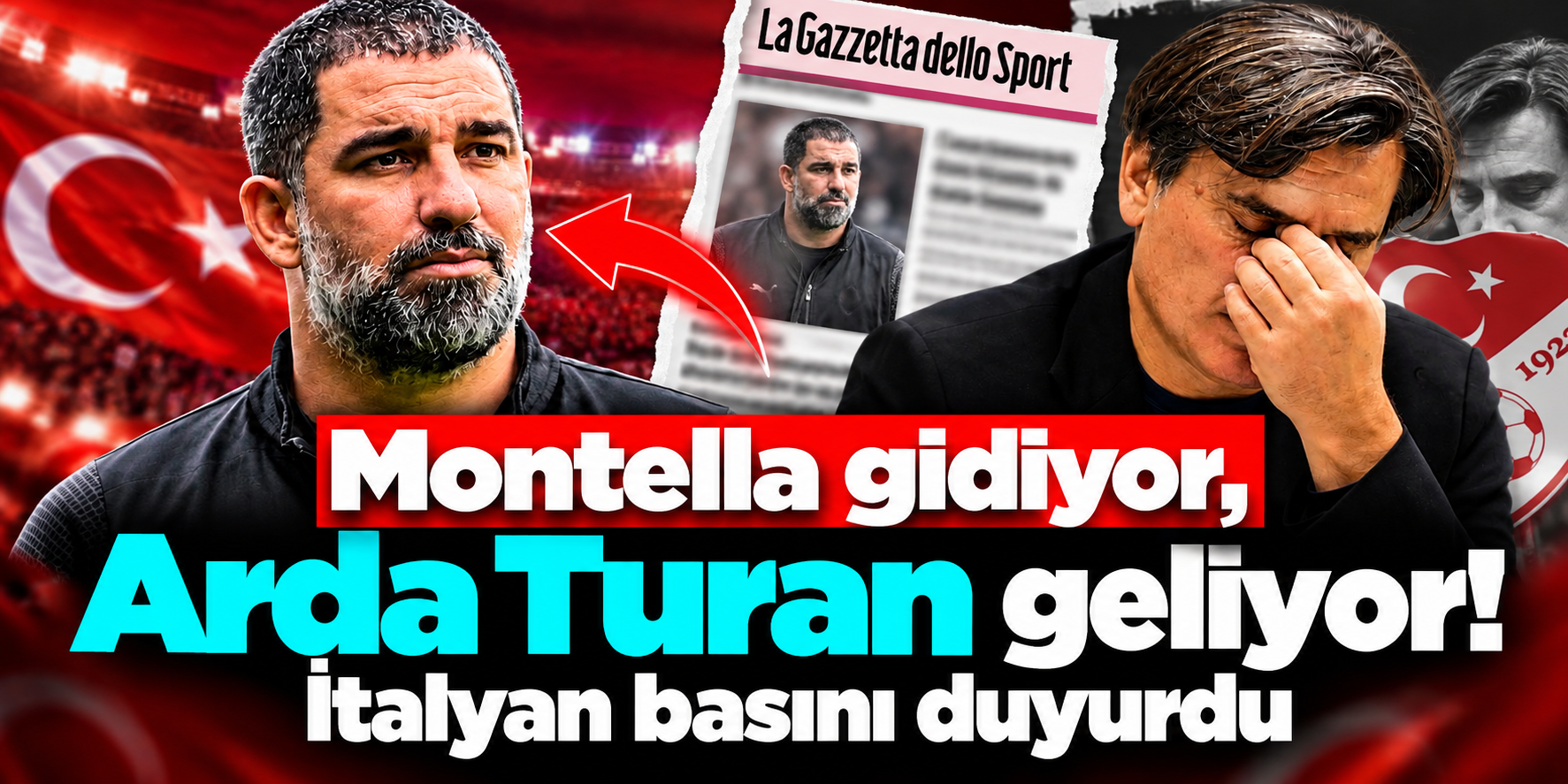 İtalyan basınından Montella bombası: TFF'nin yeni teknik direktör adayı Arda Turan