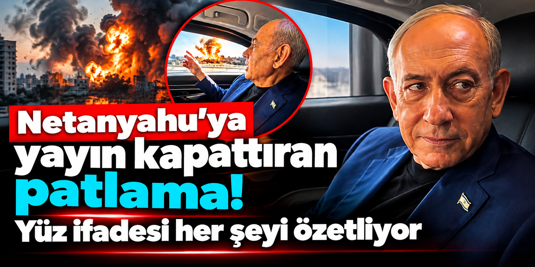 İsrail-Lübnan sınırında korkunç patlama! Netanyahu canlı yayını yarıda kesti