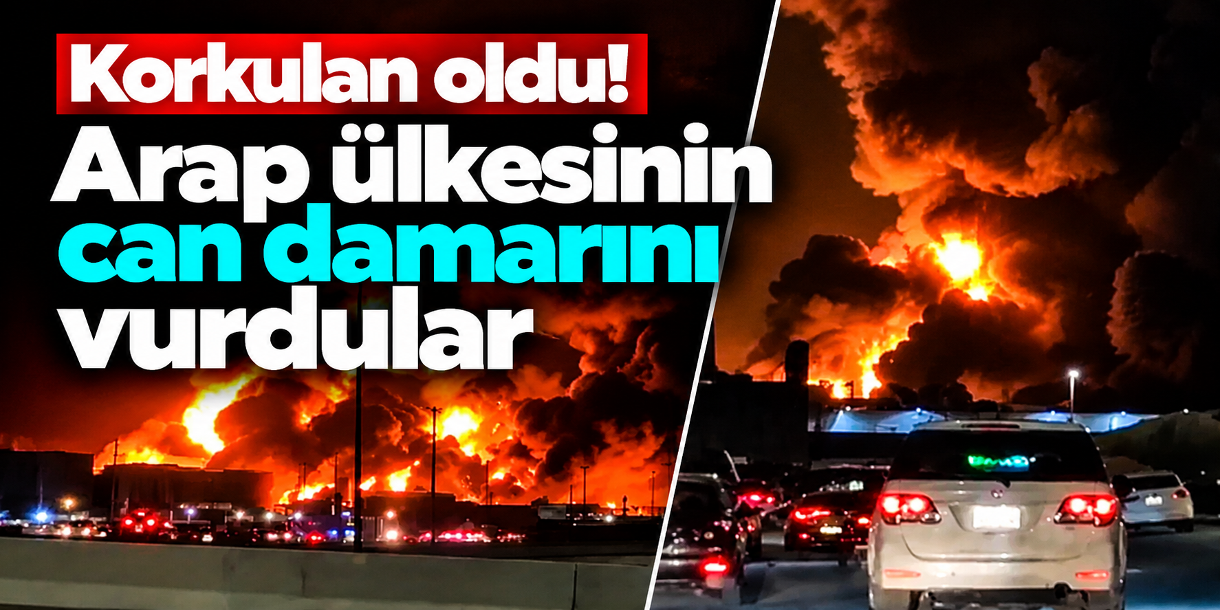 Suudi Arabistan'da petrol devine füze saldırısı! Aramco binasında yangın çıktı