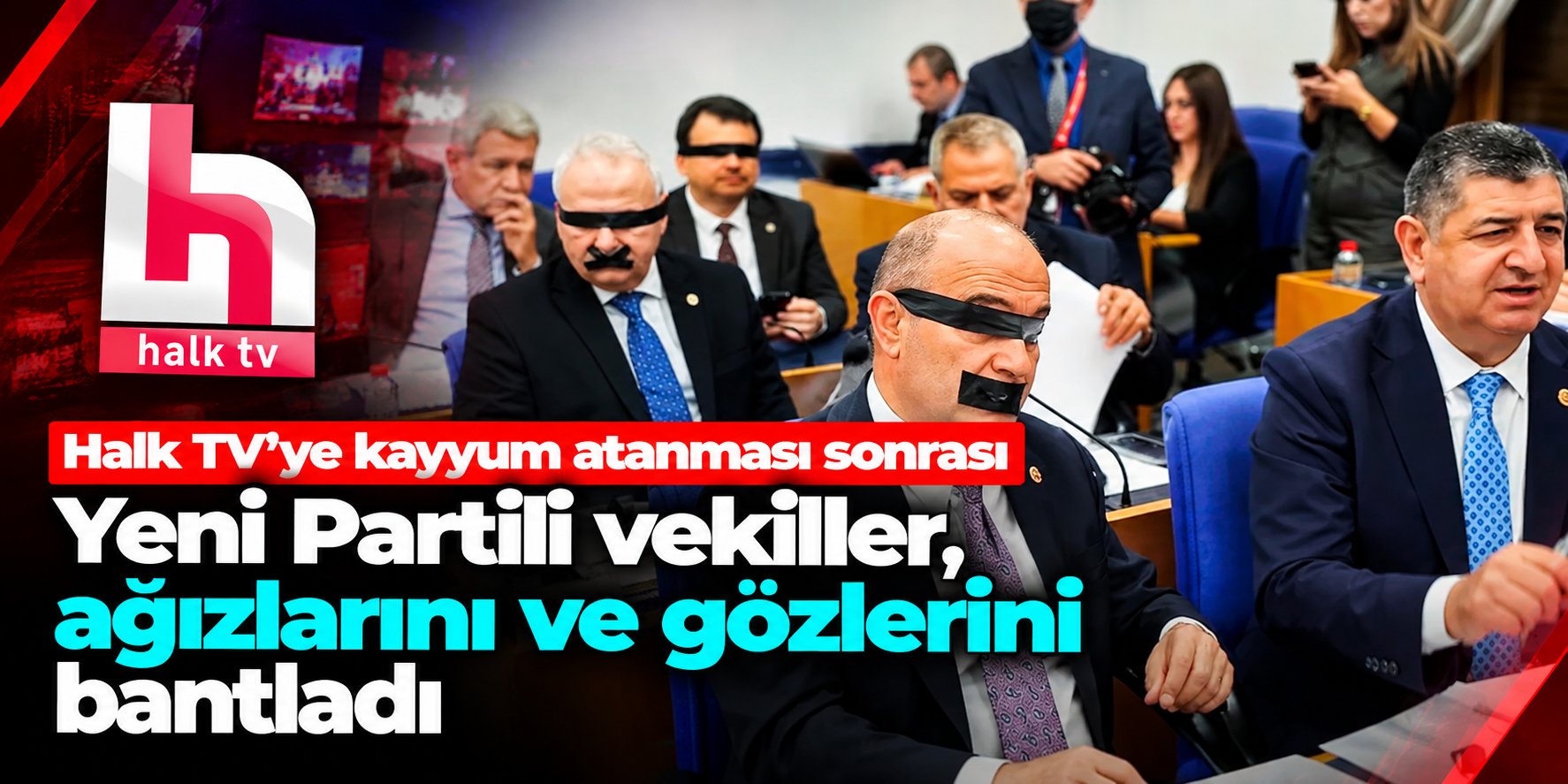 Halk TV'ye kayyum kararına Meclis'te siyah bantlı protesto! Özgür Özel'den sert tepki