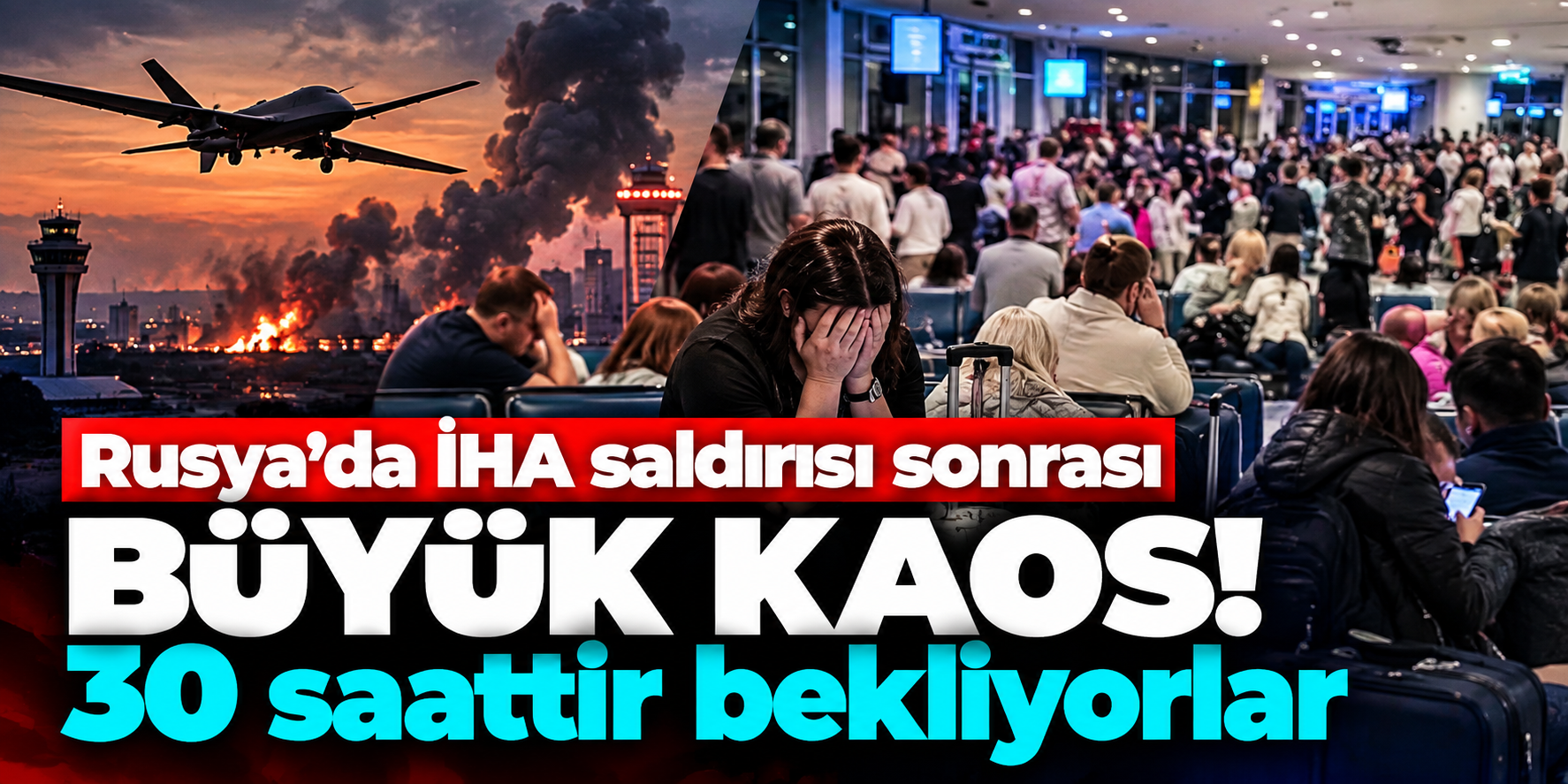 Tam 30 saattir havalimanında mahsur! Rusya'da yolcuların sabrı taştı