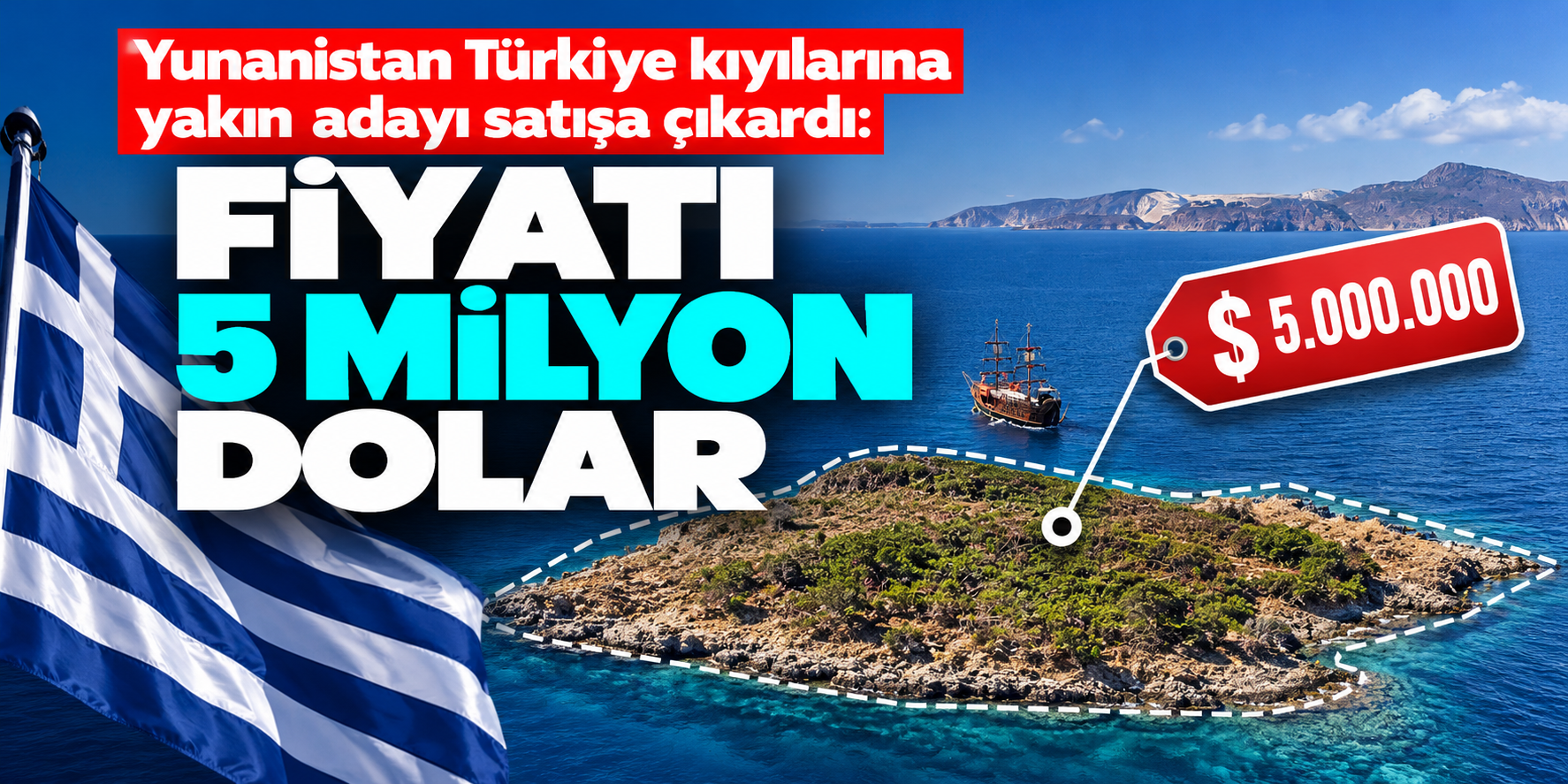 Türkiye'nin yakınındaki ada 5 milyon dolara satışta! Üç plajı bulunuyor