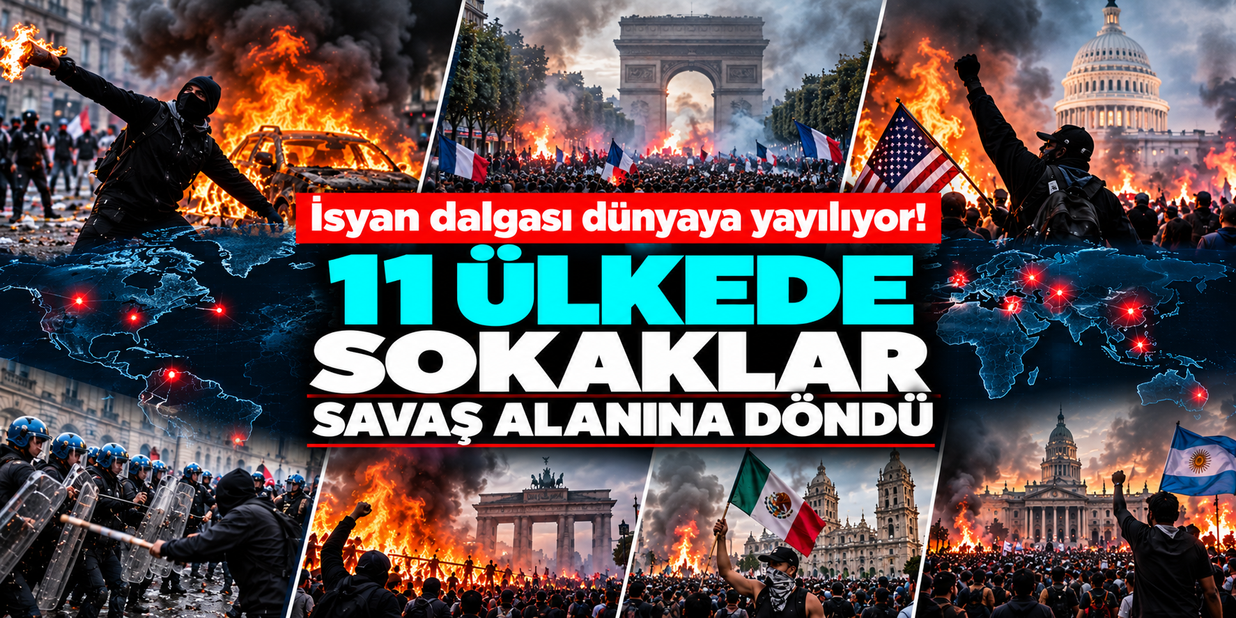 Dünyada protesto dalgası! 11 ülkede binlerce kişi sokaklara çıktı