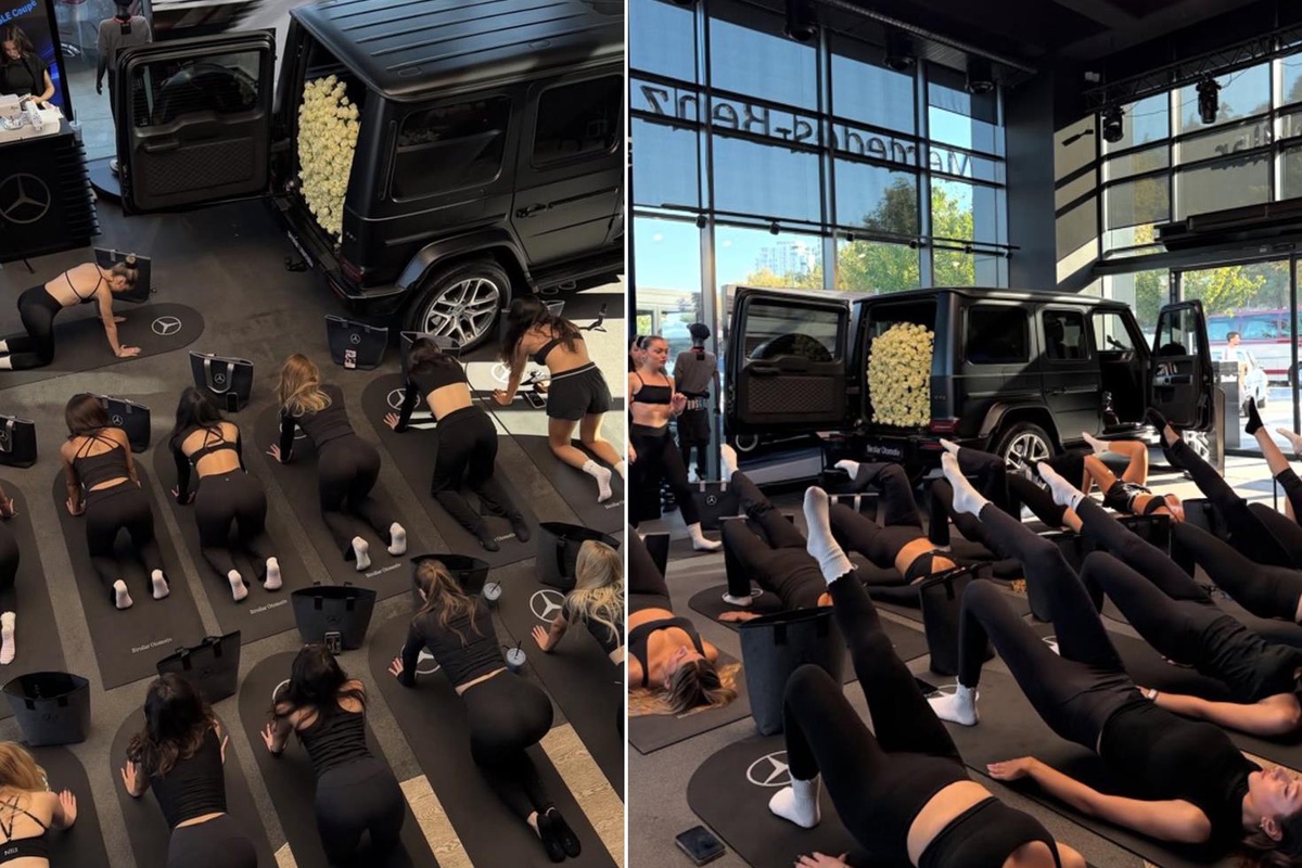 Lüks otomobil bayisindeki yoga etkinliği olay oldu! Kadınlardan sert tepki