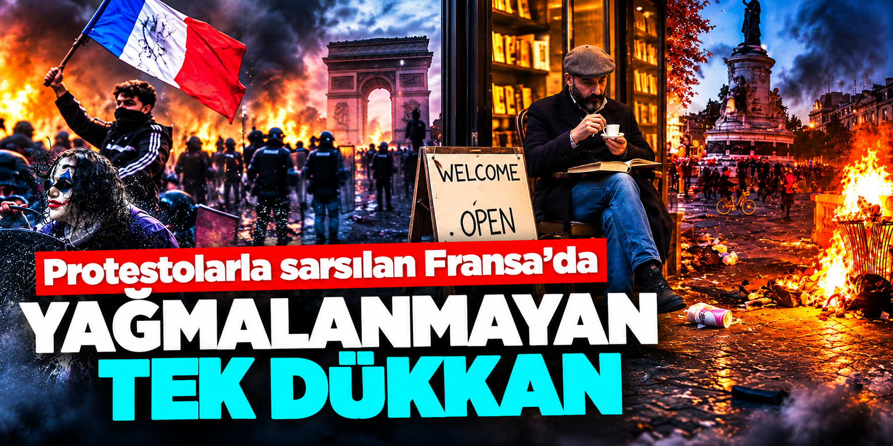 Fransa'daki yağma olaylarında şaşırtan görüntü! Kitapçı açık kaldı, kimse içeri girmedi