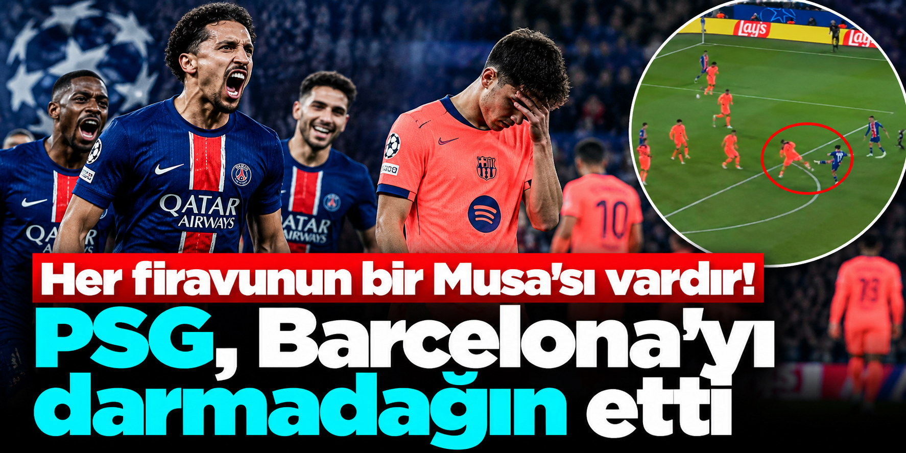 Barcelona bu sezon ilk kez kaybetti! PSG'den Şampiyonlar Ligi'nde 4 gol
