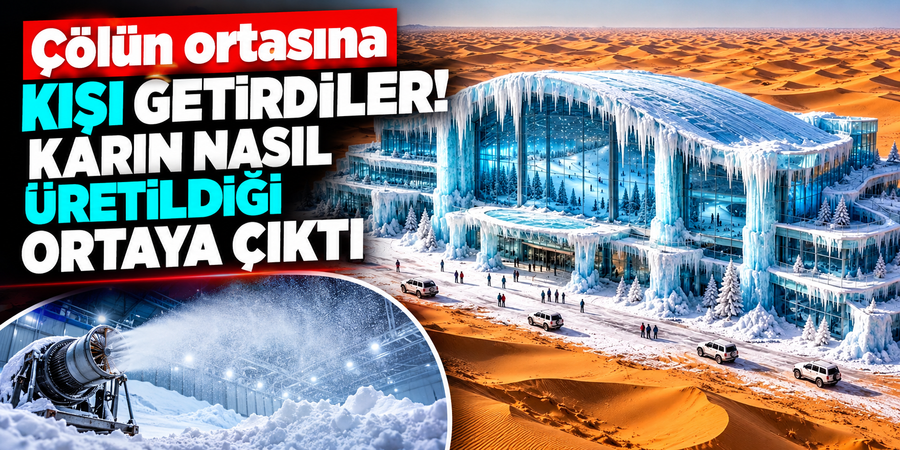 Dubai'de çölün ortasında kar yağıyor! Eksi 2 derecelik kayak merkezi