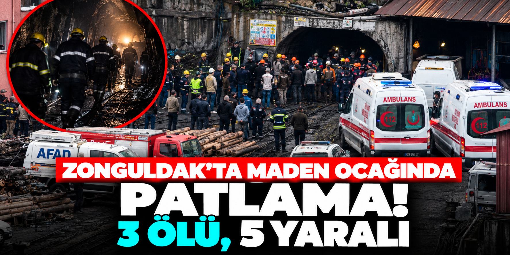 Zonguldak'ta maden ocağında grizu patlaması! 3 işçi hayatını kaybetti, 5 yaralı
