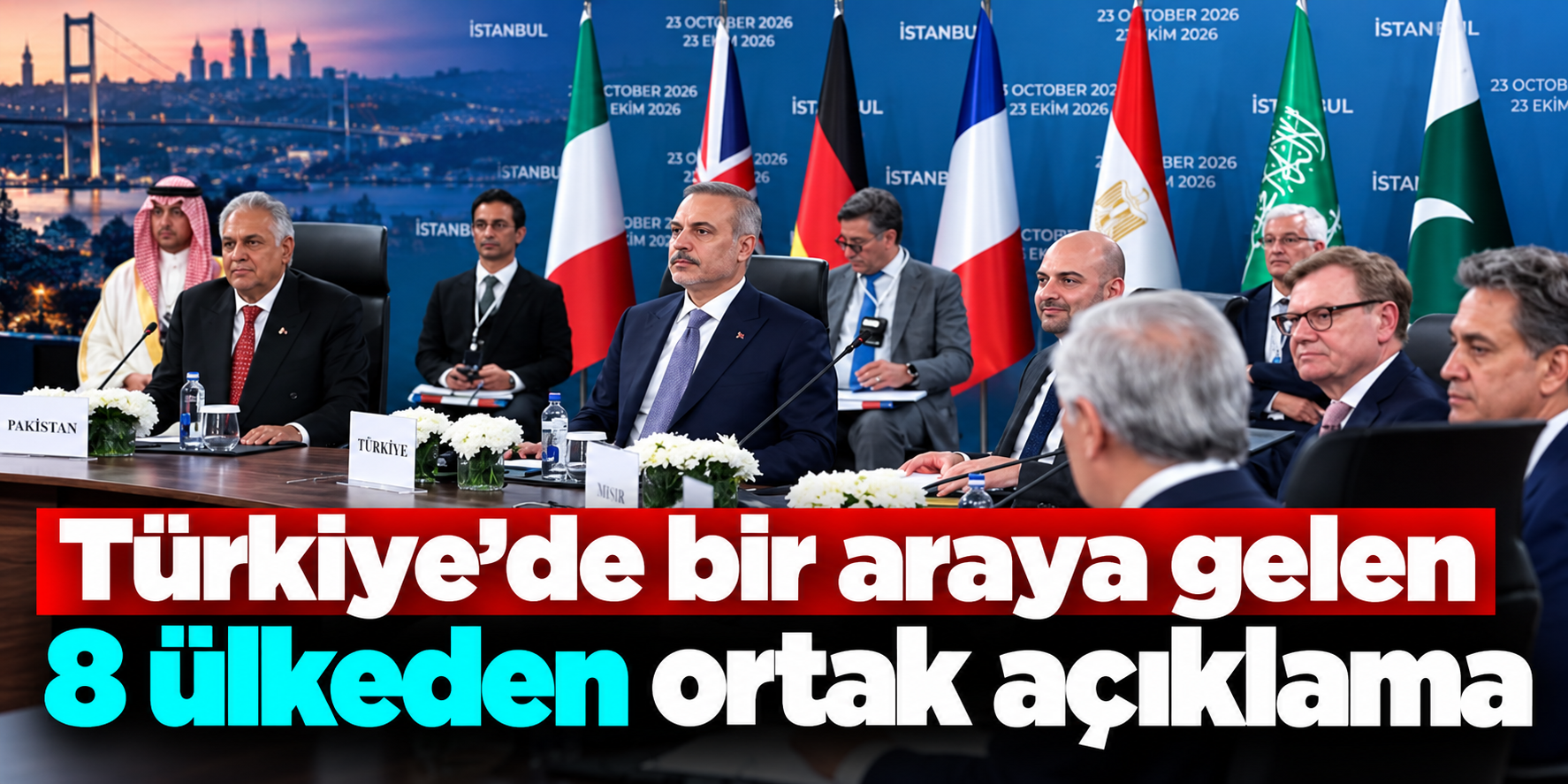 Türkiye dahil 8 ülkeden İstanbul'da kritik toplantı! İran, Gazze ve Hürmüz için ortak açıklama