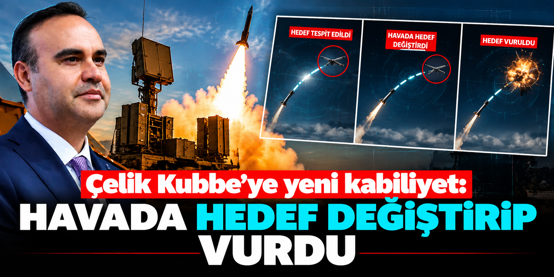 SİPER-2 hava savunma füzesi uçuş sırasında hedef değiştirdi! Çelik Kubbe'de başarılı atış testi