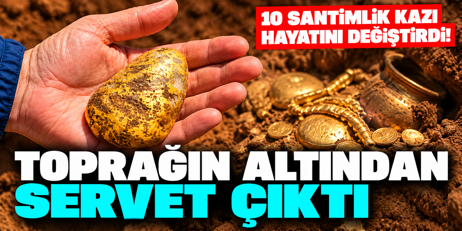 Toprağın 10 santimetre altında servet buldu! Altın parçasının değeri 10 milyon TL'ye ulaşabilir