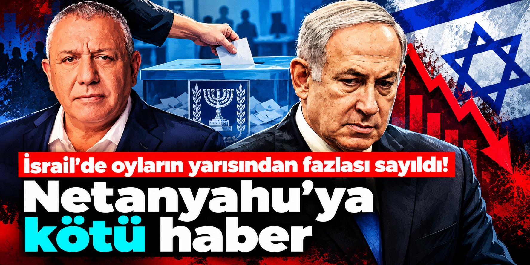 İsrail seçimlerinde Netanyahu'ya büyük şok! 61 sandalye hayali suya düştü