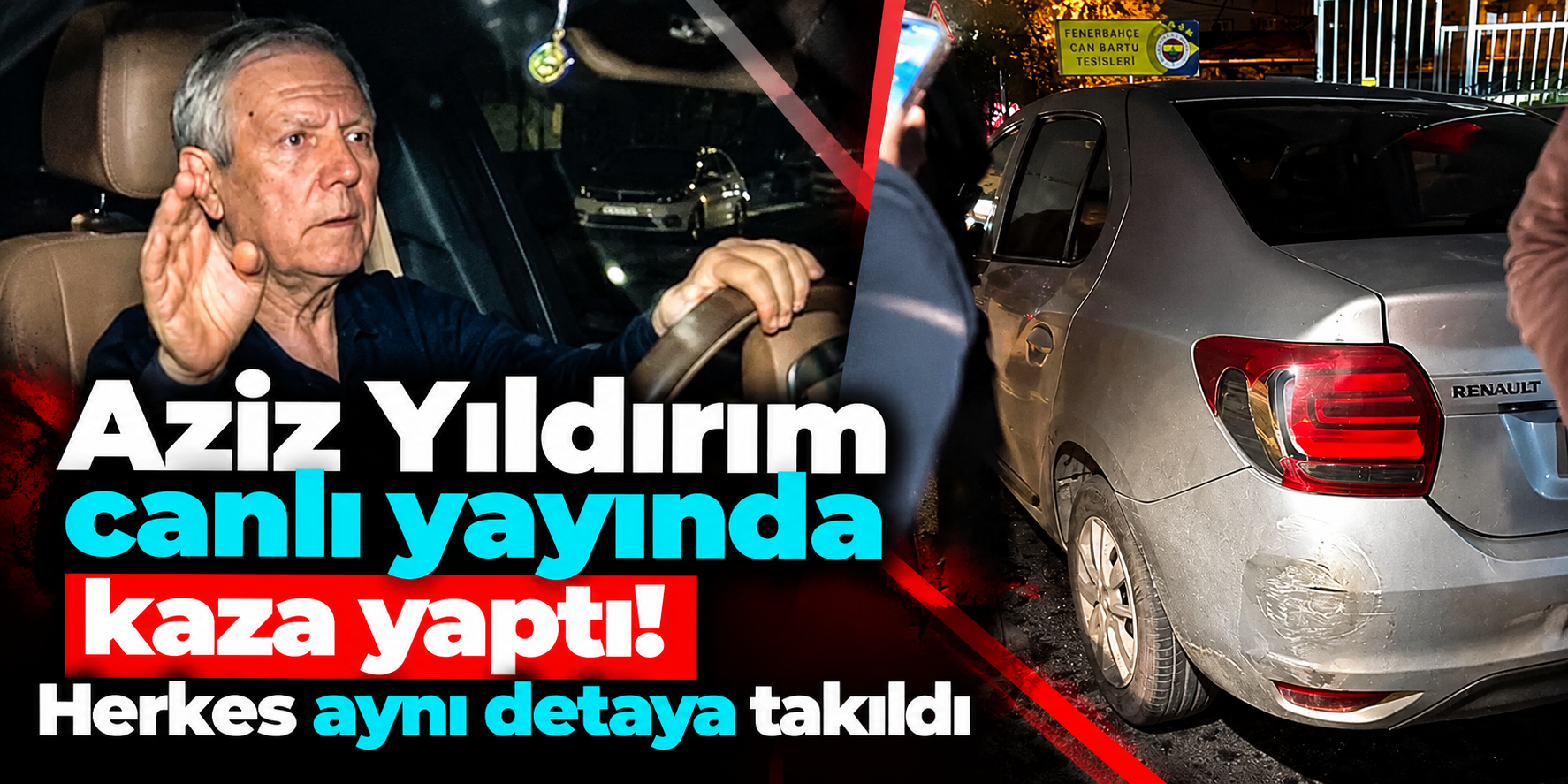 Aziz Yıldırım'ın kazası canlı yayına yansıdı! Taraftarın "Eee gitti" sözü gündem oldu