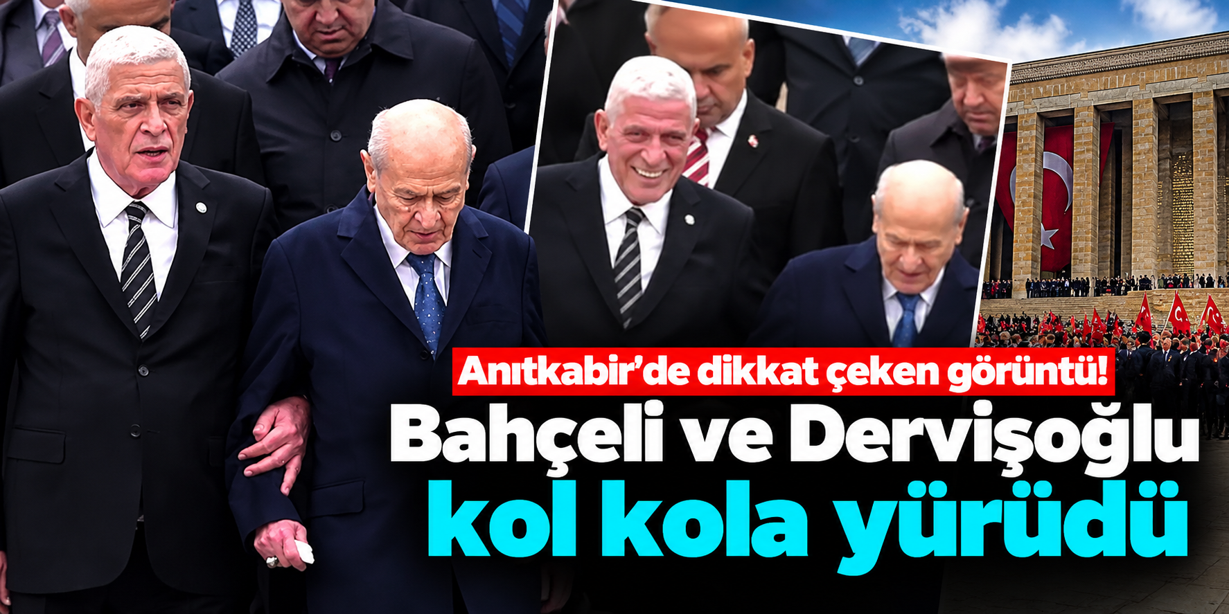 Bahçeli ve Dervişoğlu Anıtkabir'de kol kola! 29 Ekim'de dikkat çeken anlar