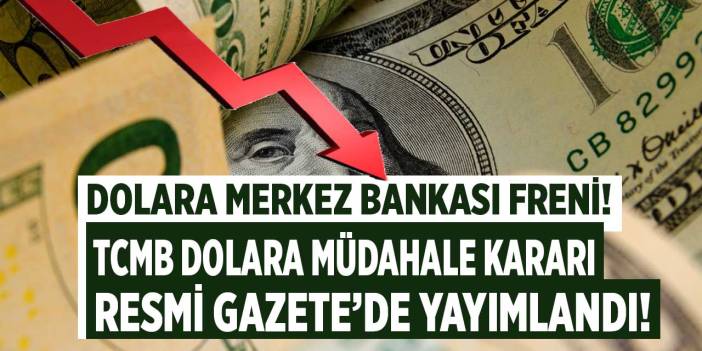 Dolara Merkez Bankası freni! TCMB zorunlu karşılık oranları Resmi Gazete kararı ile değişti