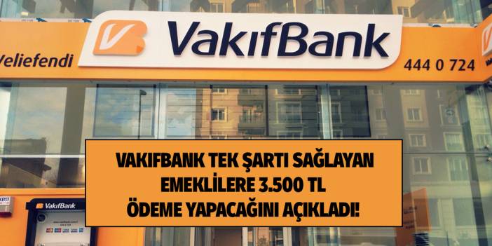 Vakıfbank'tan emeklilere 3 bin 500 lira ödeme yapılacak! Tek şart şubeye giderek başvurmak hemen yapın